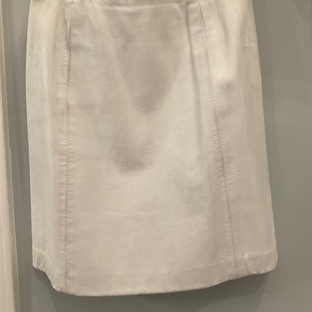 Vintage white leather skirt